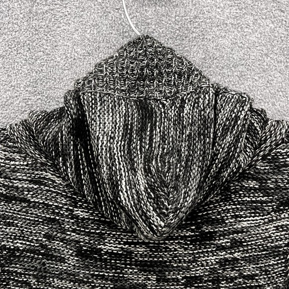 Agua Knit Cardigan Sweater womens size Large L Gray Short Sleeve Button collared - Picture 7 of 13